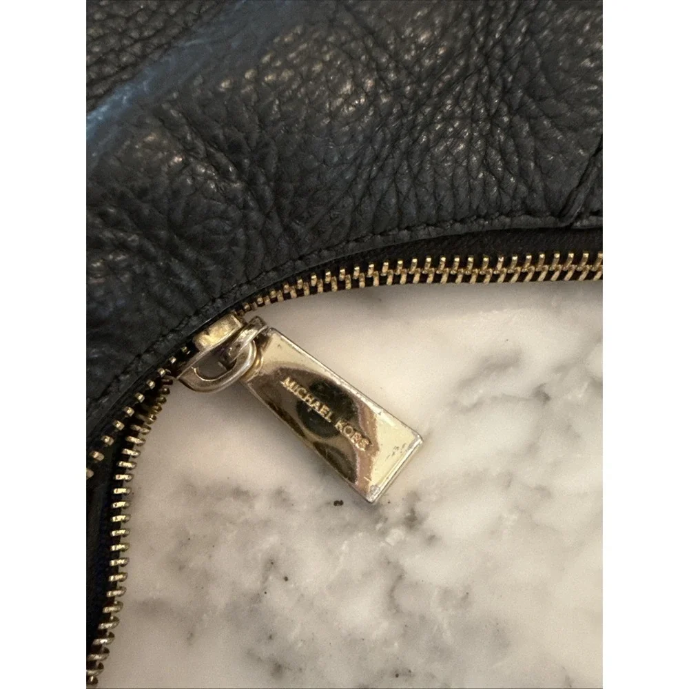 Michael Kors Black Pebbled Leather Lydia‎ Hobo Bag Soft Supple Leather Classic